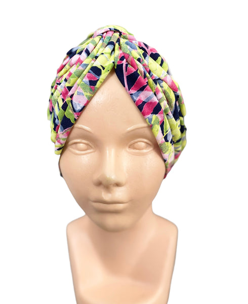 GORRO TURBANTE VERDE TROPICAL