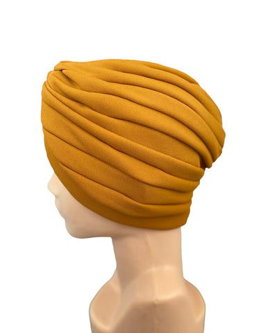 GORRO TURBANTE MOSTAZA