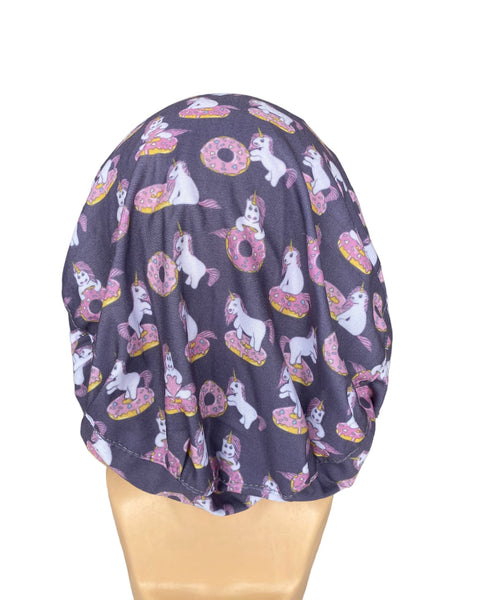 GORRO QUIRÚRGICOALGODÓN JARETA UNICORNIO Y DONAS MORADO