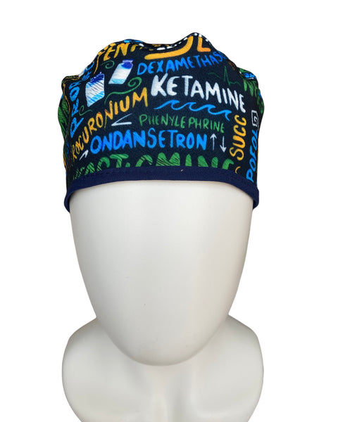 GORRO QUIRÚRGICO ANESTESIO LETRAS AZUL Y AMARILLO