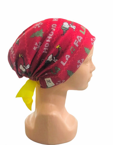 GORRO QUIRÚRGICO  NAVIDAD SNOOPY NAVIDAD ROJO