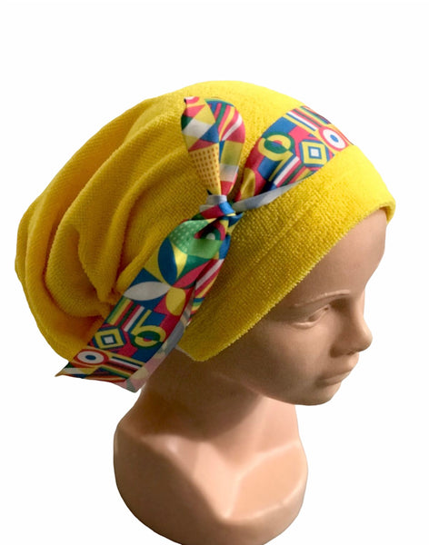 GORRO TOALLA AMARILLO