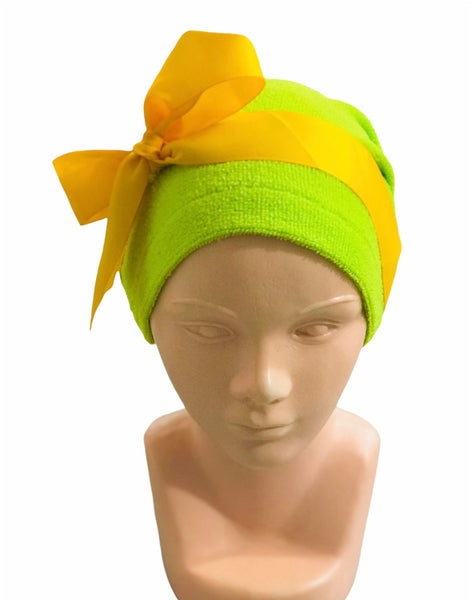 GORRO TOALLA VERDE LIMON