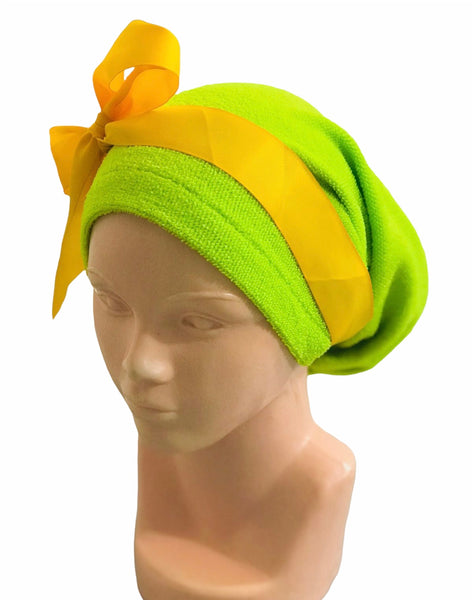 GORRO TOALLA VERDE LIMON