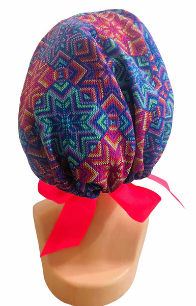 GORRO QUIRÚRGICO ARTE HUICHOL ROSA