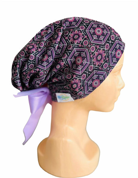 GORRO QUIRÚRGICO ARTE HUICHOL MORADO